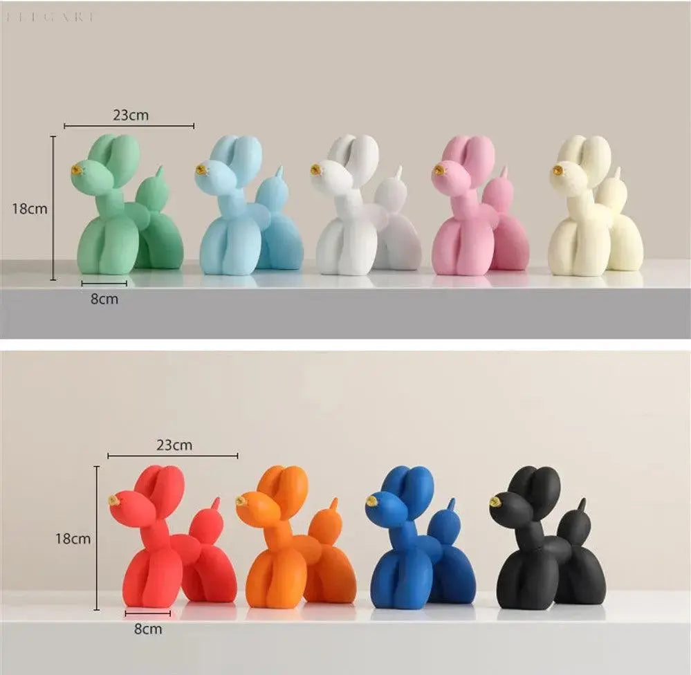Modern Balloon Dog Sculpture  Matte Black with Gold Accent - Product detail 4
