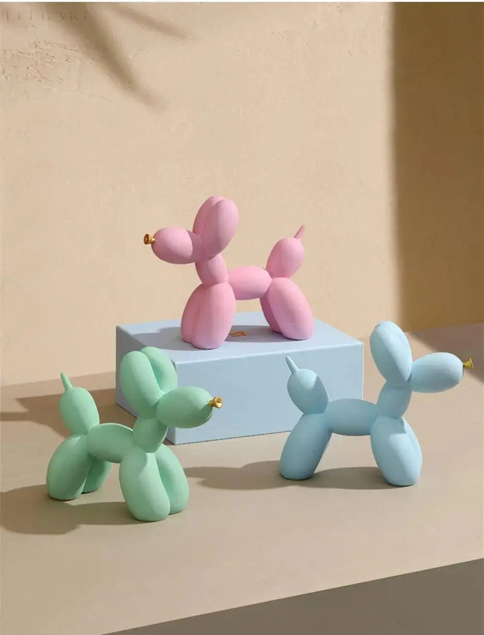 Modern Balloon Dog Sculpture  Matte Black with Gold Accent - Product detail 6