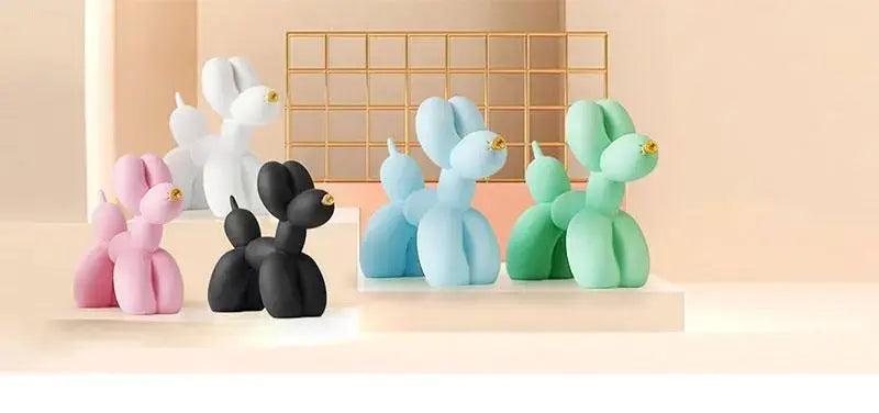 Modern Balloon Dog Sculpture  Matte Black with Gold Accent - Product detail 8