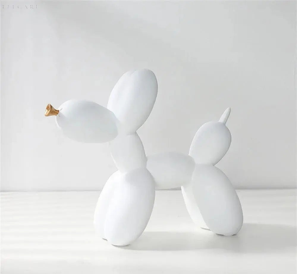 Modern Balloon Dog Sculpture  Matte Black with Gold Accent - Product detail 15