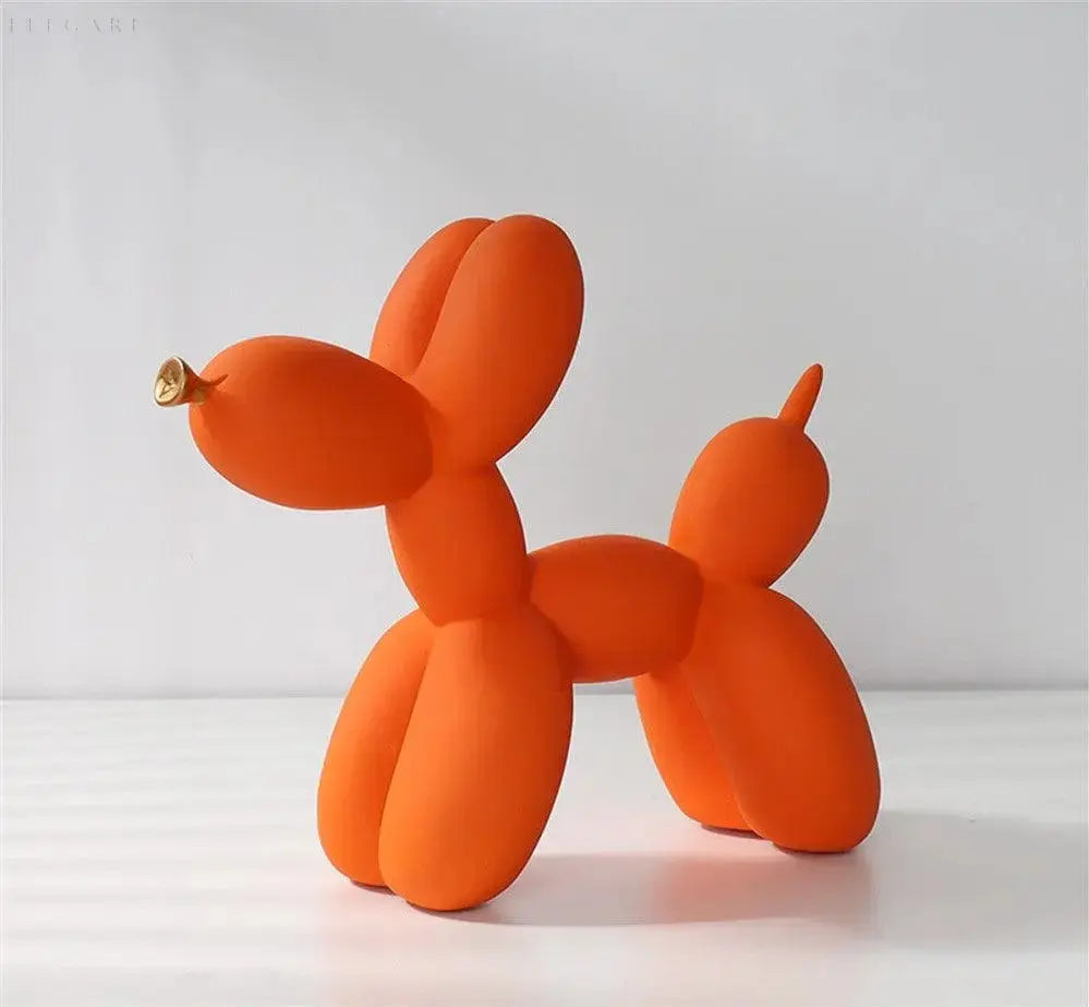 Modern Balloon Dog Sculpture  Matte Black with Gold Accent - Product detail 16