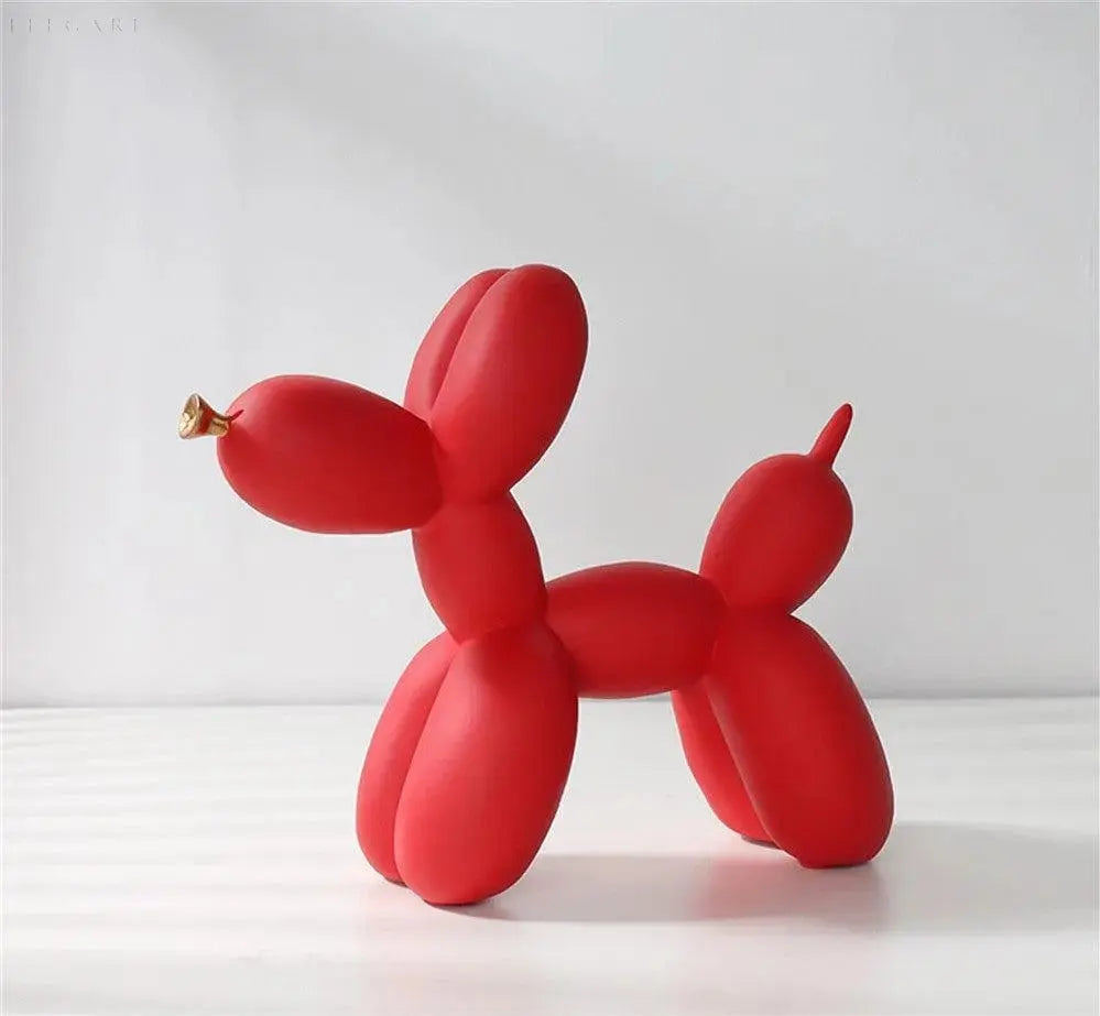 Modern Balloon Dog Sculpture  Matte Black with Gold Accent - Product detail 17