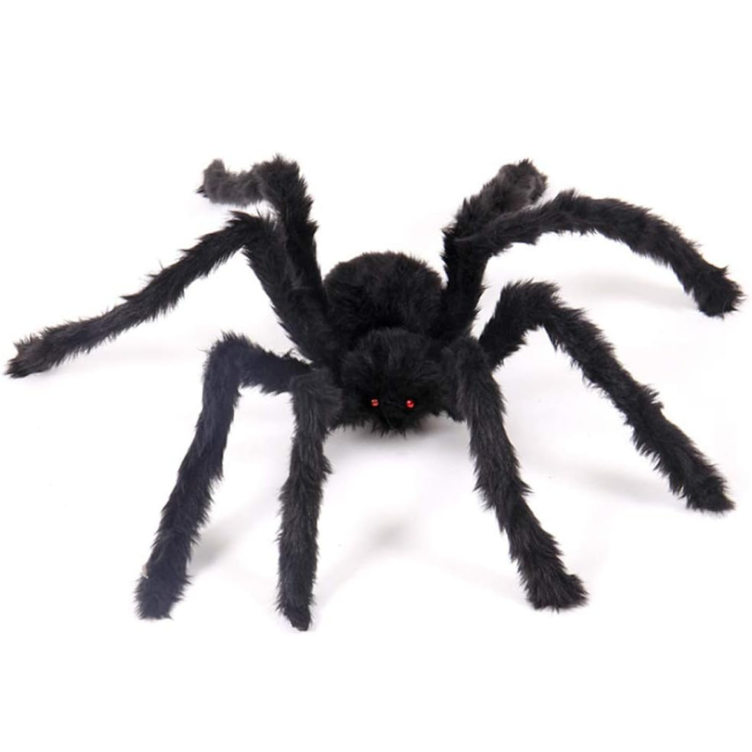 Giant Halloween Spider  Poseable Black Furry Decoration 200cm - Product detail 5