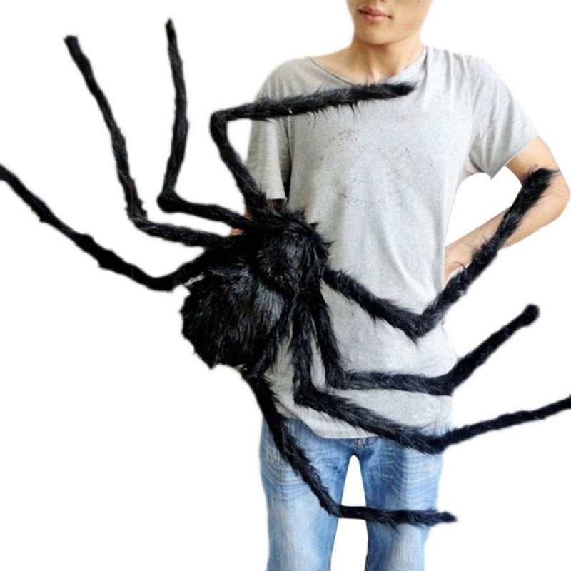 Giant Halloween Spider  Poseable Black Furry Decoration 200cm - Product detail 6