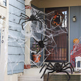 Giant Halloween Spider  Poseable Black Furry Decoration 200cm - Detailed view