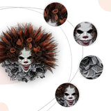Halloween Clown Door Wreath  Layered Mesh Design With Scary Face - Product detail 5