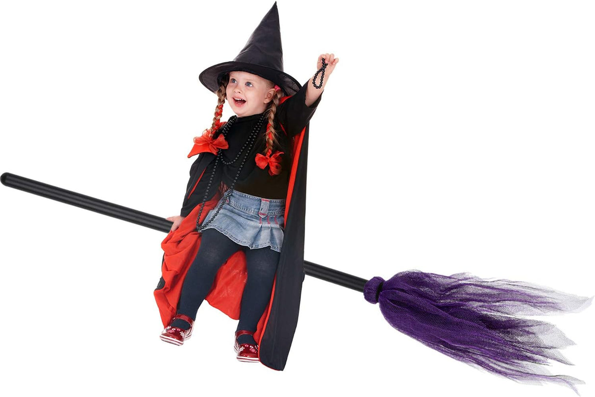 Halloween Witch Broom  Purple Tulle Skirt Design - Detailed view