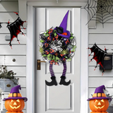 Halloween Door Wreath  Witch Legs Mesh Design - Product detail 5