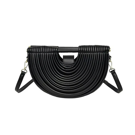 Metallic Evening Bag  Curved Rope Design Clutch - Product detail 8