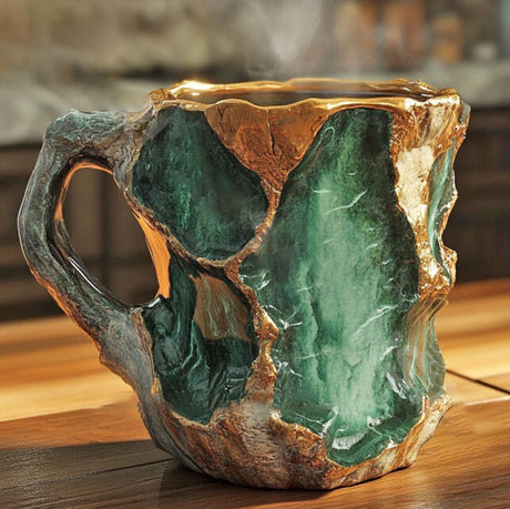 Mineral Crystal Coffee Mug  Blue Agate Stone Design - Product detail 4