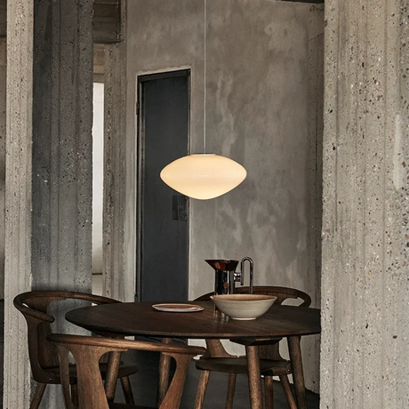 Modern Danish Pendant Light  Oval Glass Shade Design - Product showcase