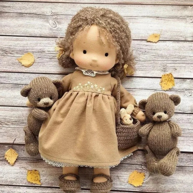 Handcrafted Cotton Doll  Waldorf-Inspired Plush Toy with Box Set - Product example