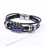 Leather Guitar Bracelet  Black Music-Inspired Design - Product detail 11