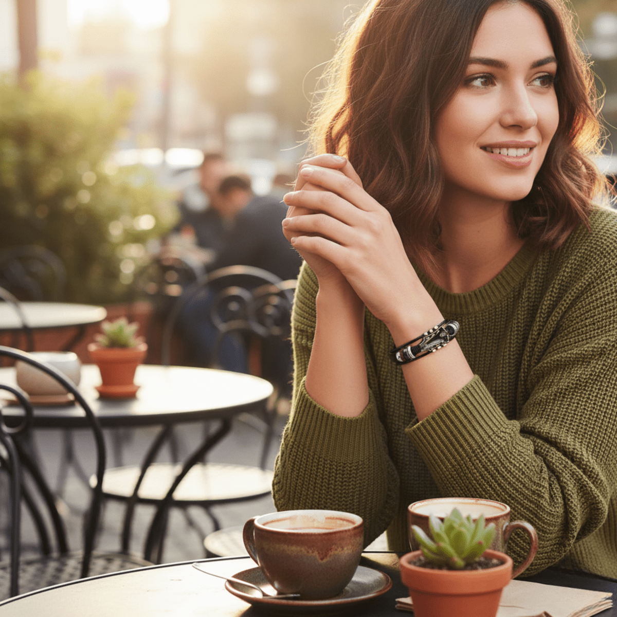 Leather Guitar Bracelet  Black Music-Inspired Design - Product detail 4