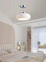 Modern Pendant Light  Orange Glass Dome with Brass Finish - Product detail 5
