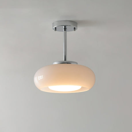 Modern Pendant Light  Orange Glass Dome with Brass Finish - Product detail 16