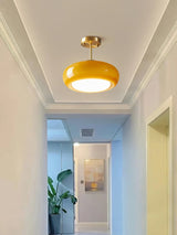 Modern Pendant Light  Orange Glass Dome with Brass Finish - Product detail 11