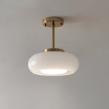 Modern Pendant Light  Orange Glass Dome with Brass Finish - Product detail 15