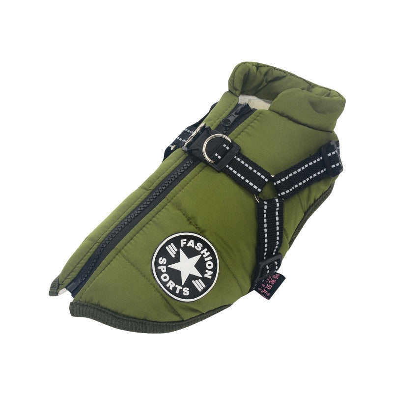 Winter Dog Coat  Built-In Safety Harness and Reflective Details - Product detail 6