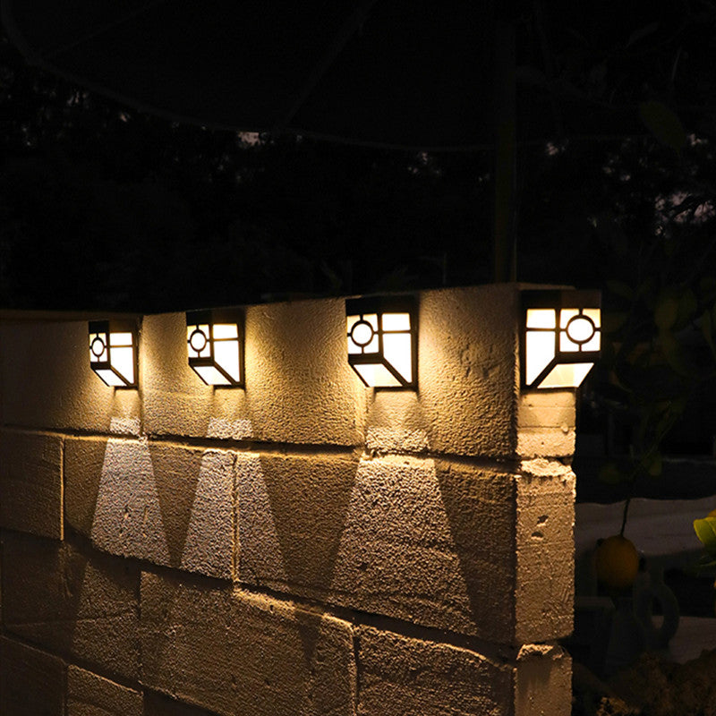 Japanese Solar Wall Light  Grid Pattern Outdoor Lamp - Product detail 9