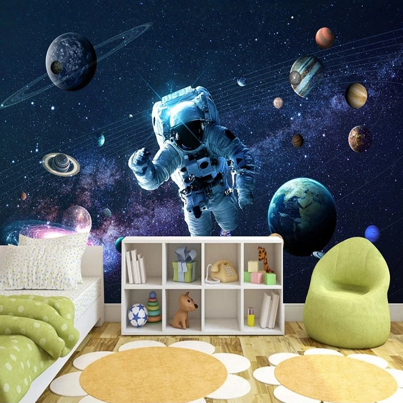 Space Mural Wallpaper | Astronaut Galaxy Adventure
