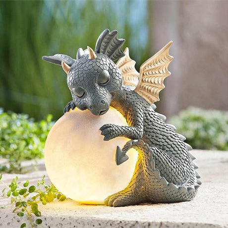 Fantasy Dragon Night Light  Illuminated Resin Sculpture - Detailed view