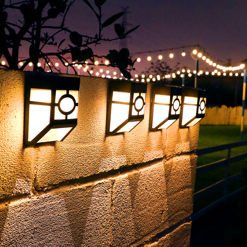 Japanese Solar Wall Light  Grid Pattern Outdoor Lamp - Product detail 11