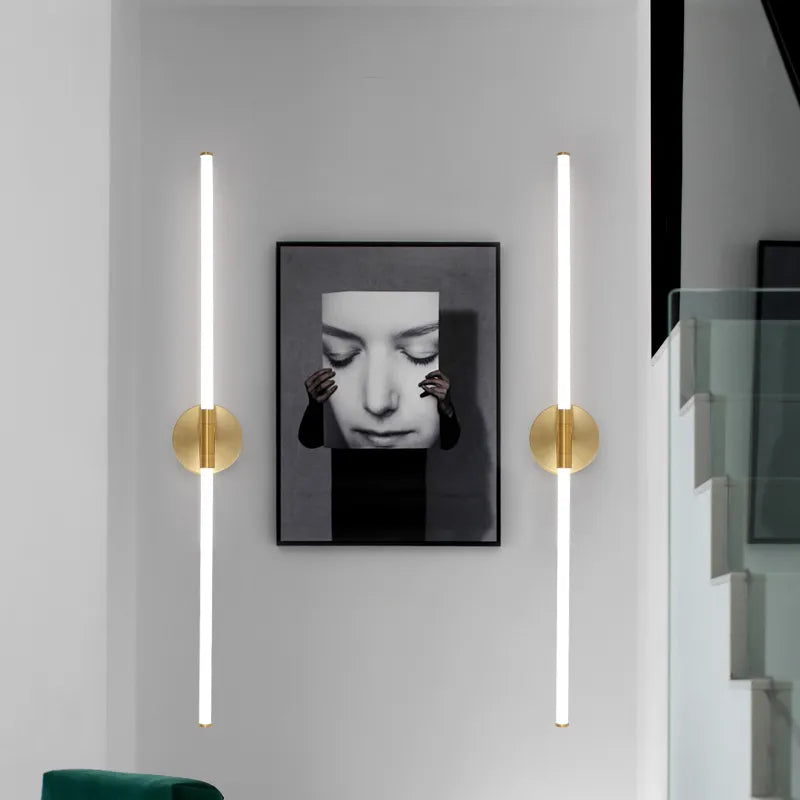 Modern LED Wall Light  Gold Linear Sconce Design - Detailed view