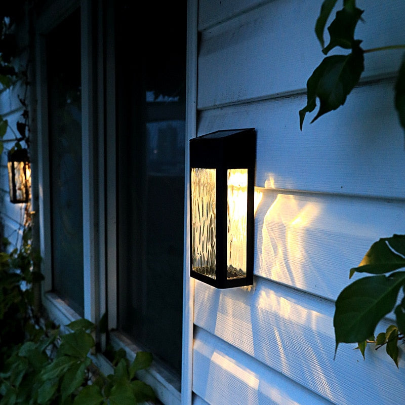 Modern Solar Wall Light  Waterproof Glass Panel Design - Product example