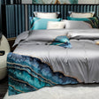 Luxury Egyptian Cotton Duvet Set  Ocean Wave Design With Gold Accents - Product detail 16