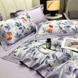 Floral Cotton Bedding Set  Lavender  Peach Botanical Pattern - Product detail 6