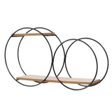 Scandinavian Wall Shelf  Iron  Wood Double Ring Design - Product detail 5