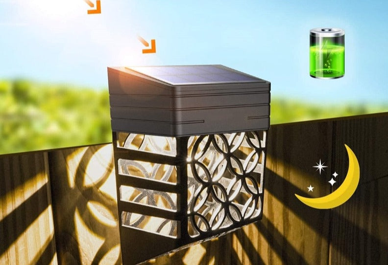 Solar Outdoor Wall Light  Geometric Art Deco Pattern - Product detail 4