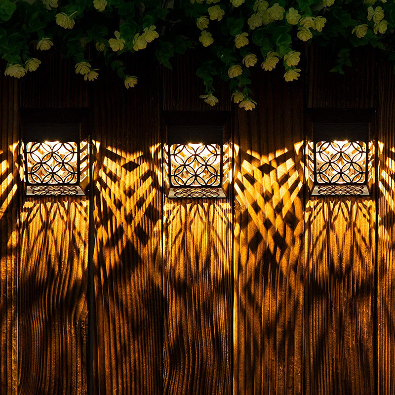 Solar Outdoor Wall Light  Geometric Art Deco Pattern - Detailed view