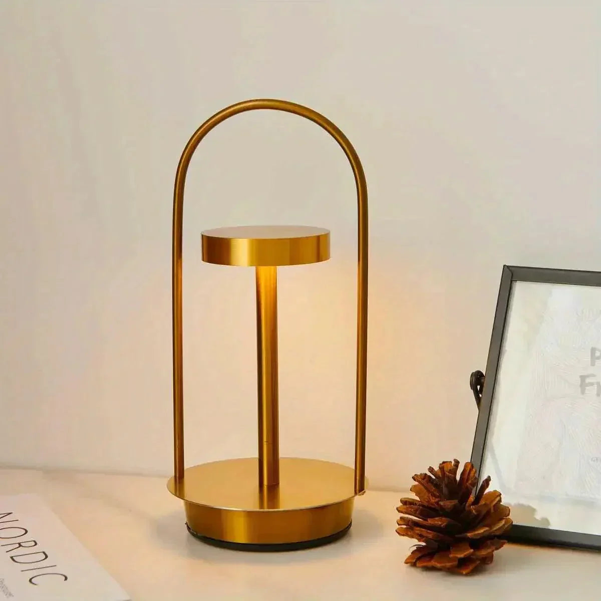 Modern Table Lamp  Brushed Gold Arch Design - Product detail 5