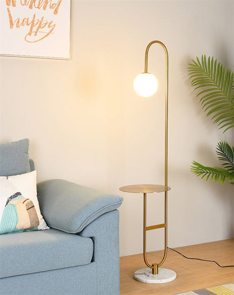Modern Floor Lamp with Table  Brass and Marble Design - Product detail 10