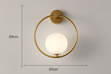 Modern Wall Sconce  Gold Globe Glass Shade - Product detail 12