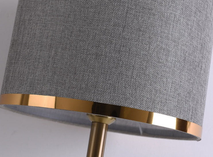 Art Deco Table Lamp  Brass Column with Linen Shade - Product detail 6