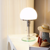 Modern Table Lamp  Hemispherical Glass Chrome Design - Detailed view