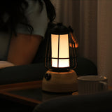 Outdoor Table Lantern  Wooden Base Metal Cage Design - Product detail 7