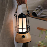 Outdoor Table Lantern  Wooden Base Metal Cage Design - Product detail 5
