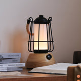 Outdoor Table Lantern  Wooden Base Metal Cage Design - Product detail 4