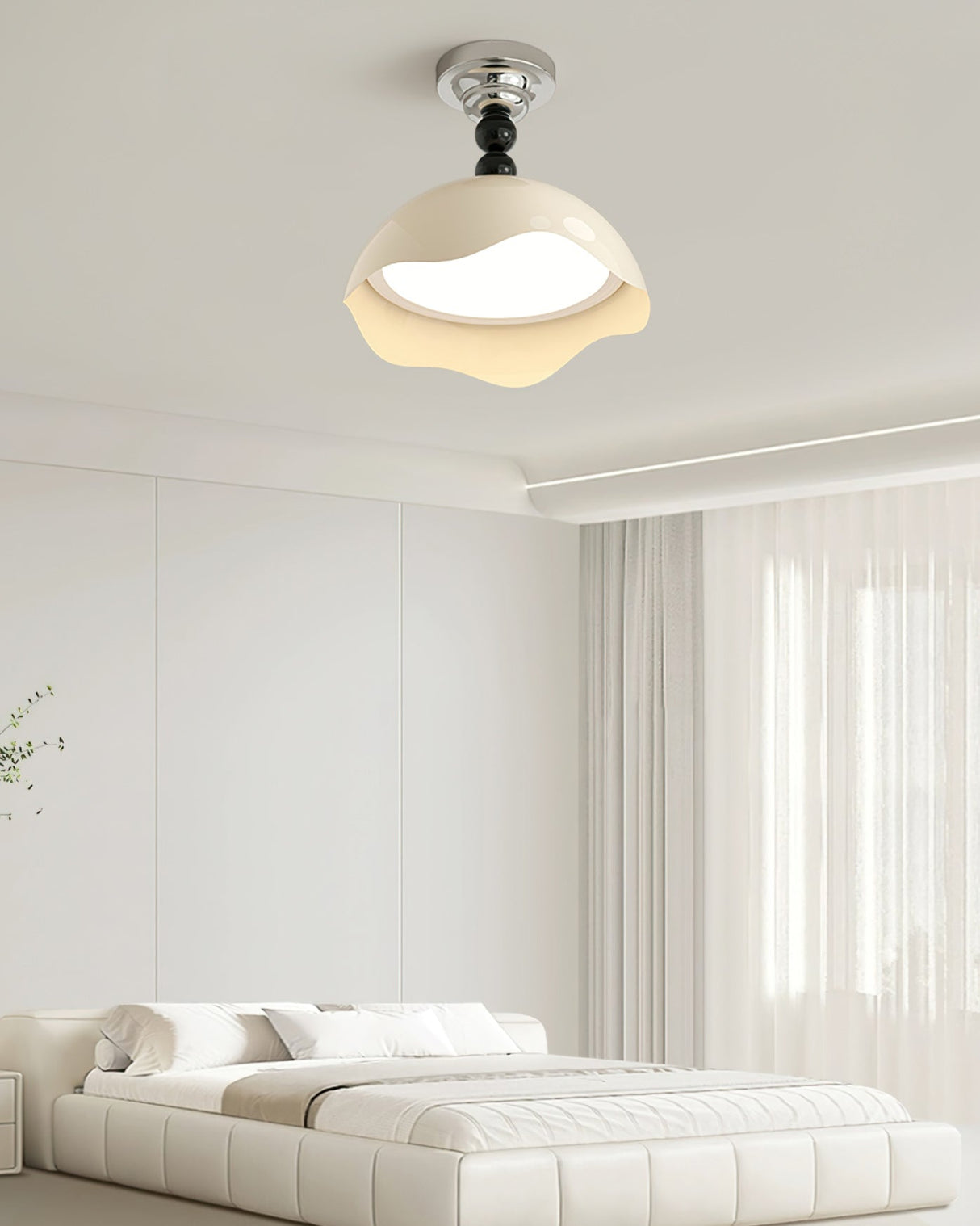 Modern Ceiling Light  Wave Shade Design With Black Accents - Product detail 6