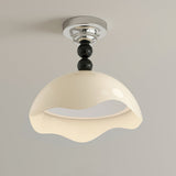 Modern Ceiling Light  Wave Shade Design With Black Accents - Detailed view