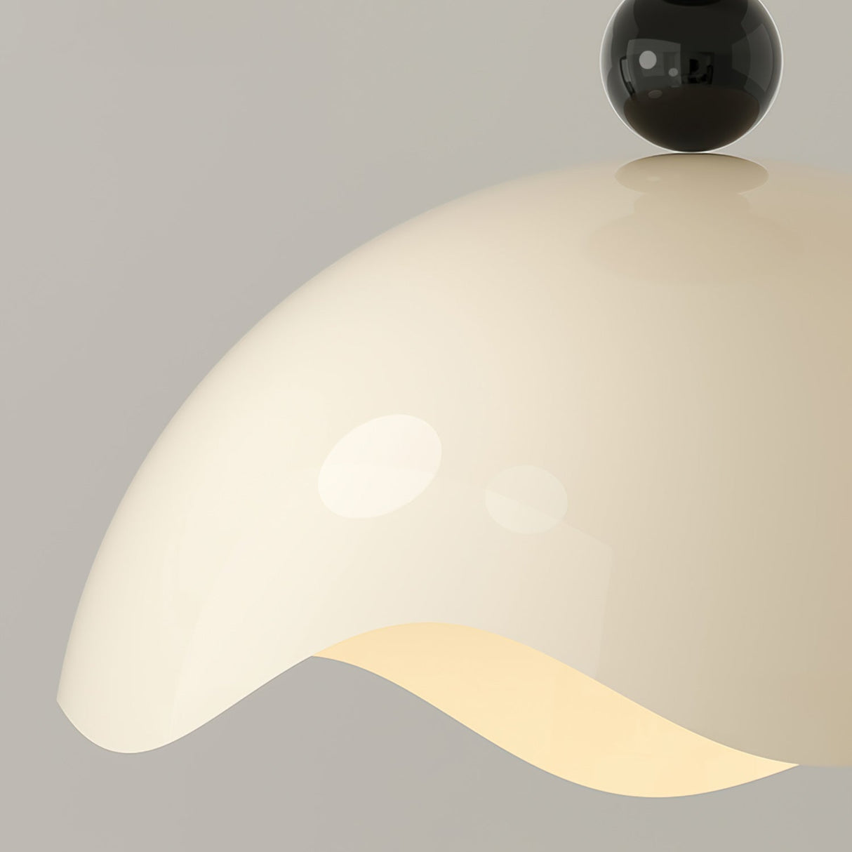 Modern Ceiling Light  Wave Shade Design With Black Accents - Product detail 4