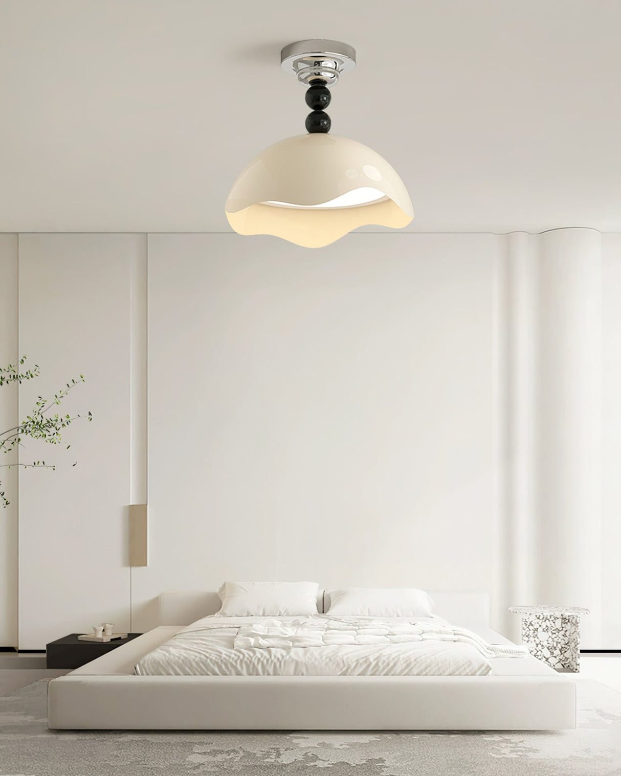 Modern Ceiling Light  Wave Shade Design With Black Accents - Product detail 7