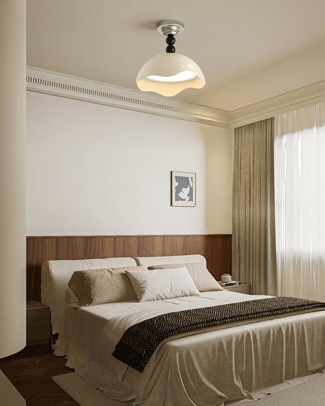 Modern Ceiling Light  Wave Shade Design With Black Accents - Product detail 9