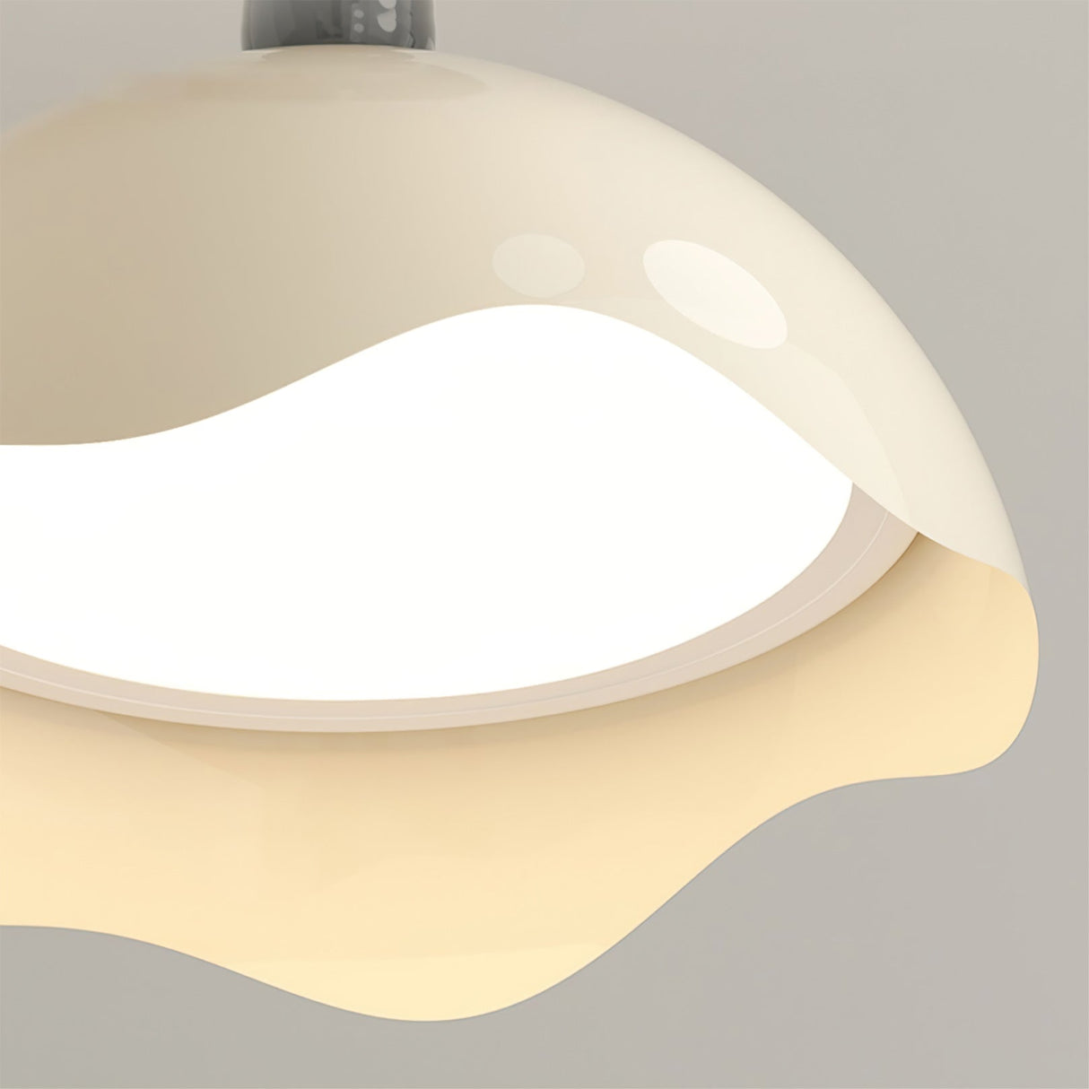 Modern Ceiling Light  Wave Shade Design With Black Accents - Product example