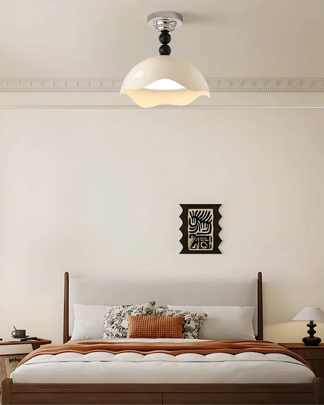 Modern Ceiling Light  Wave Shade Design With Black Accents - Product detail 8
