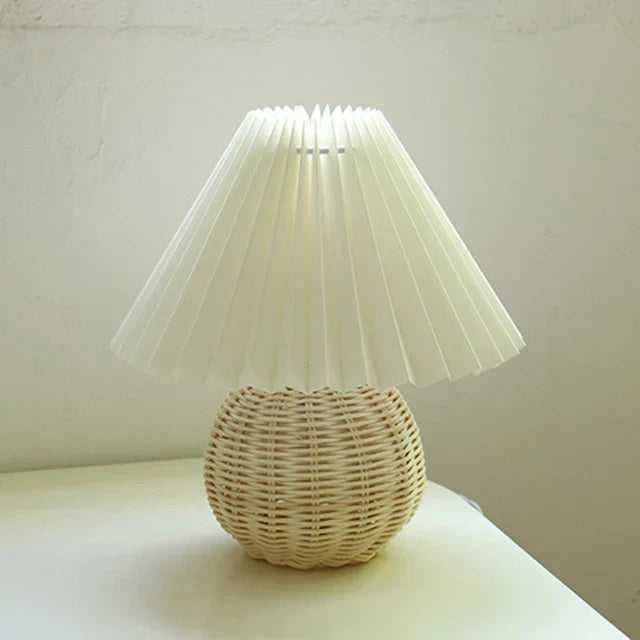 Ceramic Table Lamp  Pleated Cream Shade with Burgundy Base - Product detail 14